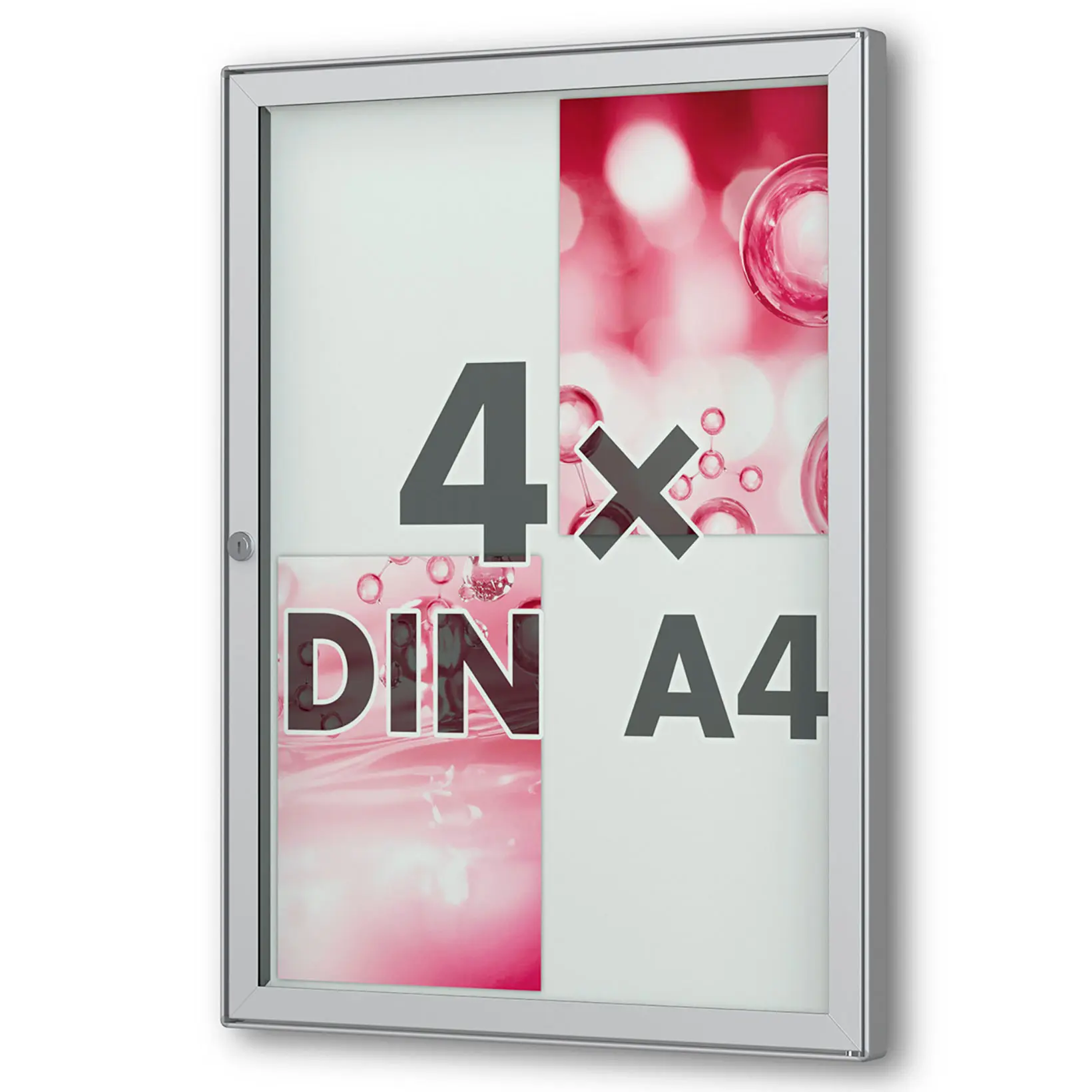 4 x DIN A4 Flachschaukasten Tesus - hoch - gerundet